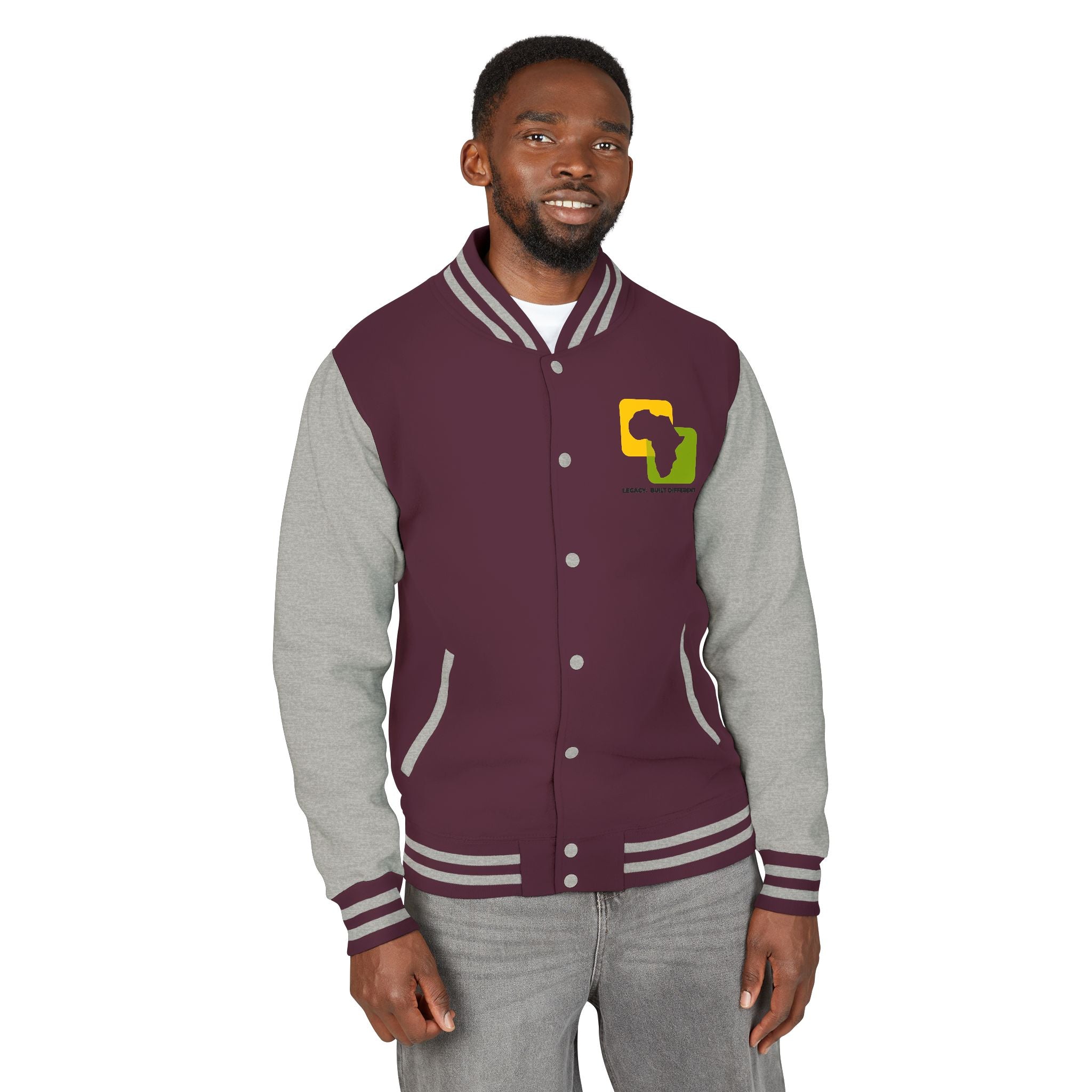 Letterman Jacket — Afrocentric Africa Map Design ("Legacy. Built Different")