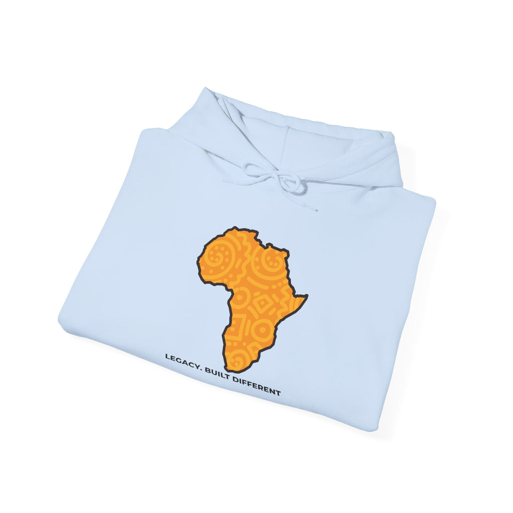 Africa Map Hoodie — "Legacy. Built Different." Printed Pullover