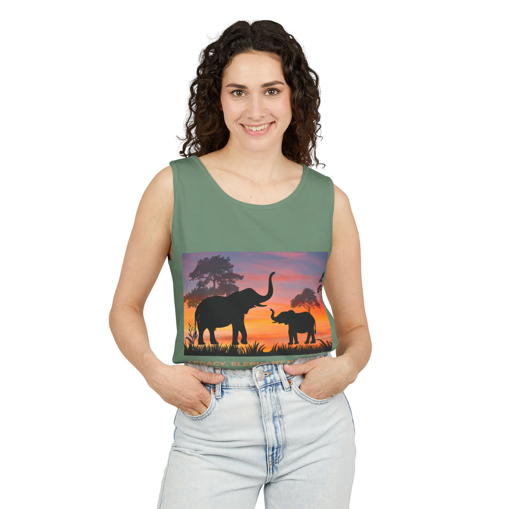 Elephant Sunset Tank Top — Mama & Baby Silhouette Beachwear