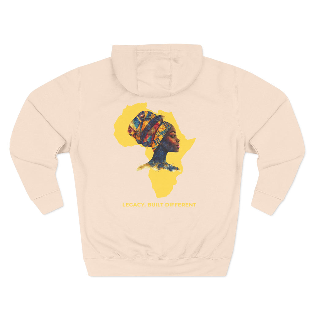 Hoodie — African Profile Art on Yellow Africa Silhouette (Legacy, Beauty, Empowerment)
