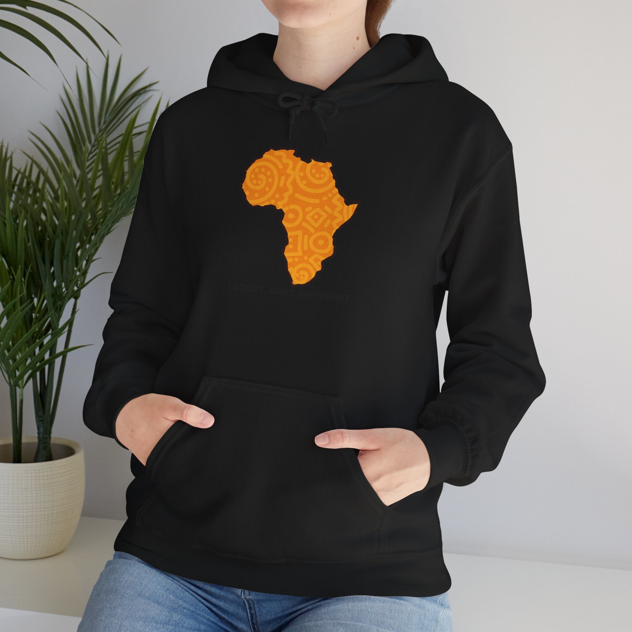 Africa Map Hoodie — "Legacy. Built Different." Printed Pullover