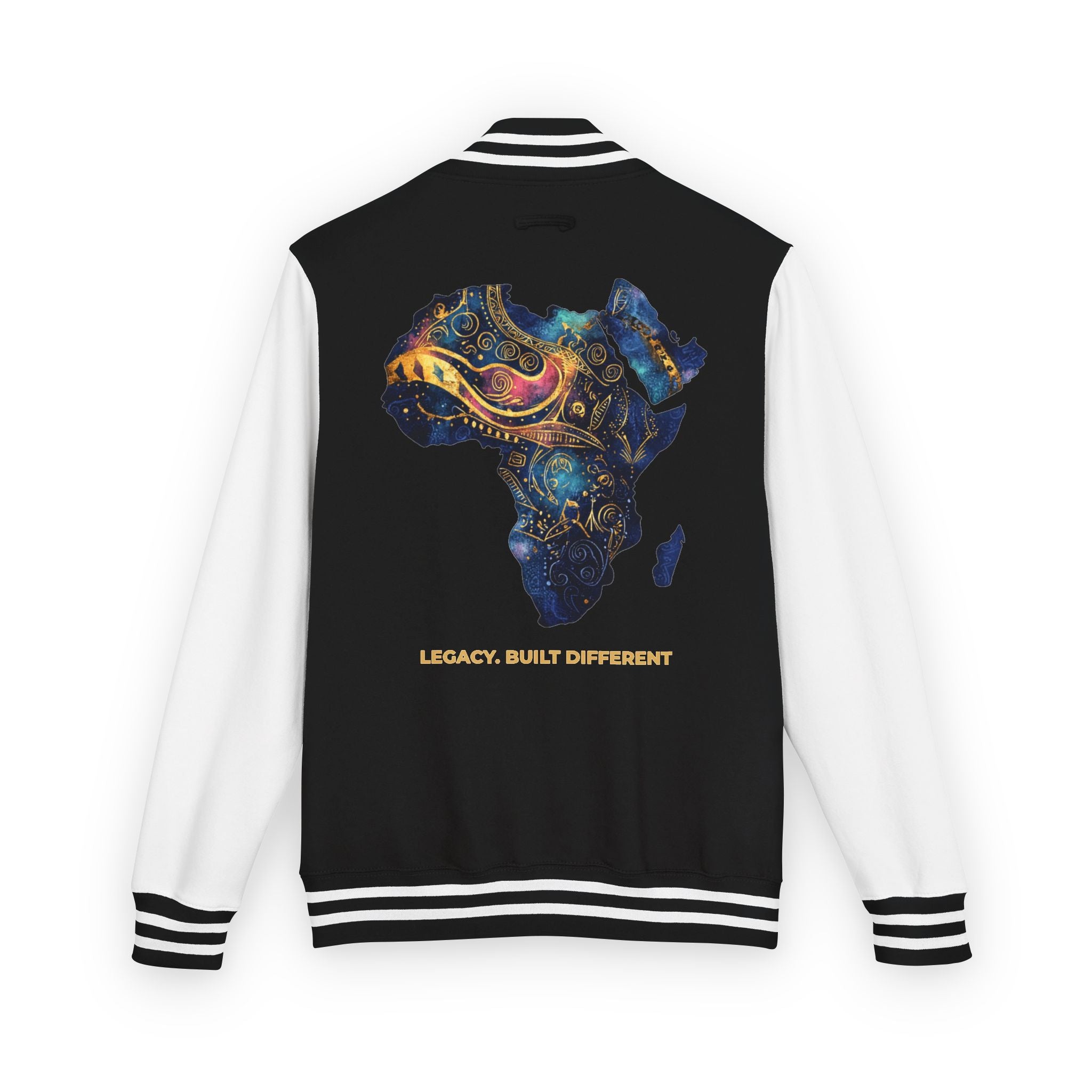 Africa Map Letterman Jacket — Colorful African Continent Graphic Bomber