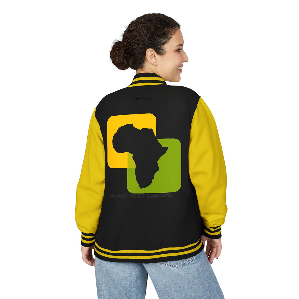 Letterman Jacket — Afrocentric Africa Map Design ("Legacy. Built Different")