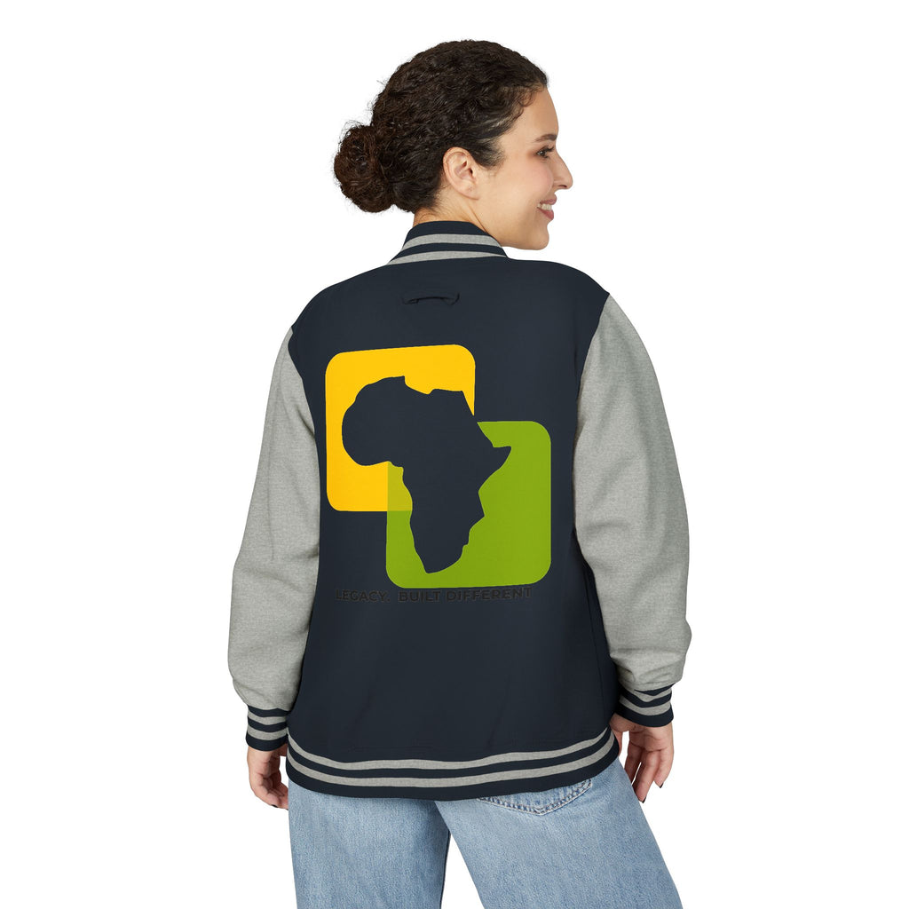 Letterman Jacket — Afrocentric Africa Map Design ("Legacy. Built Different")