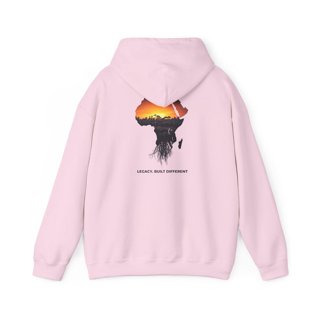 Africa Sunset Hoodie — "Legacy. Built Different." Graphic Pullover