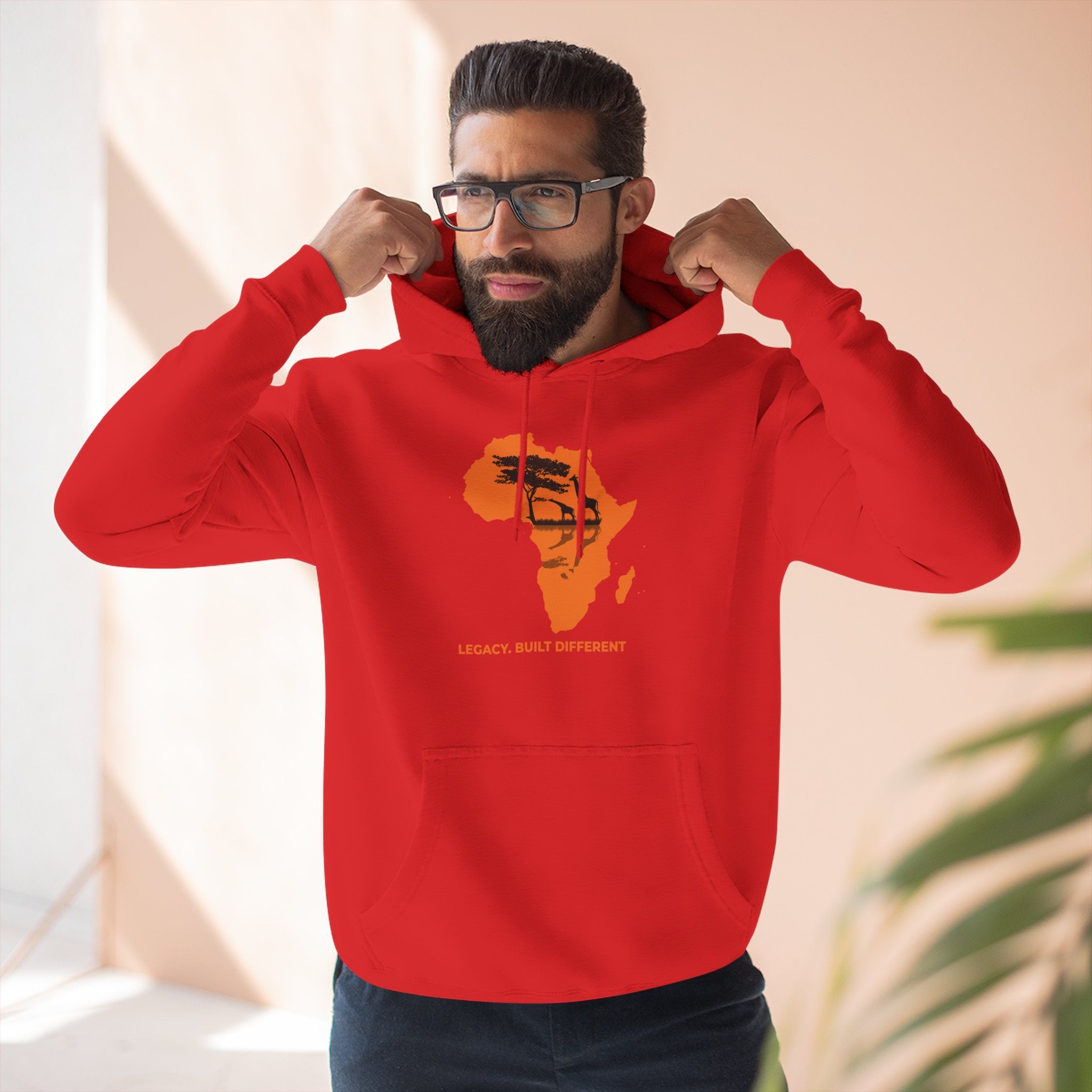 Africa Silhouette Hoodie — 'Legacy: Built Different' Graphic Pullover