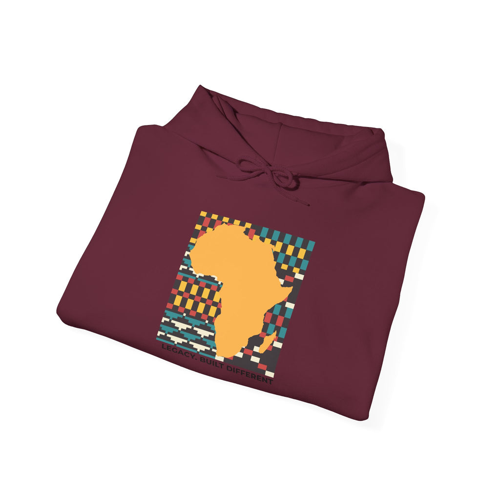 Africa Silhouette Kente Hoodie — "Legacy, Built Different"
