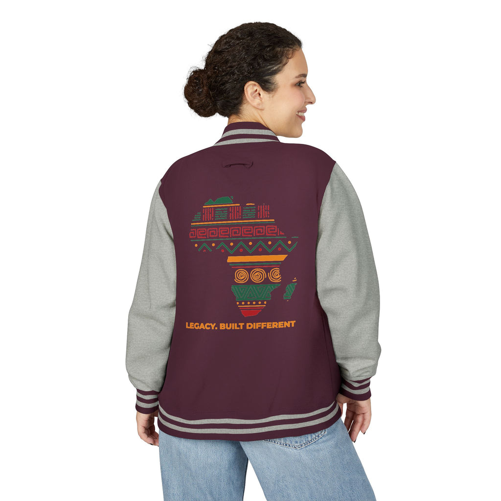 Africa Pattern Letterman Jacket — "Legacy, Unity, Strength"