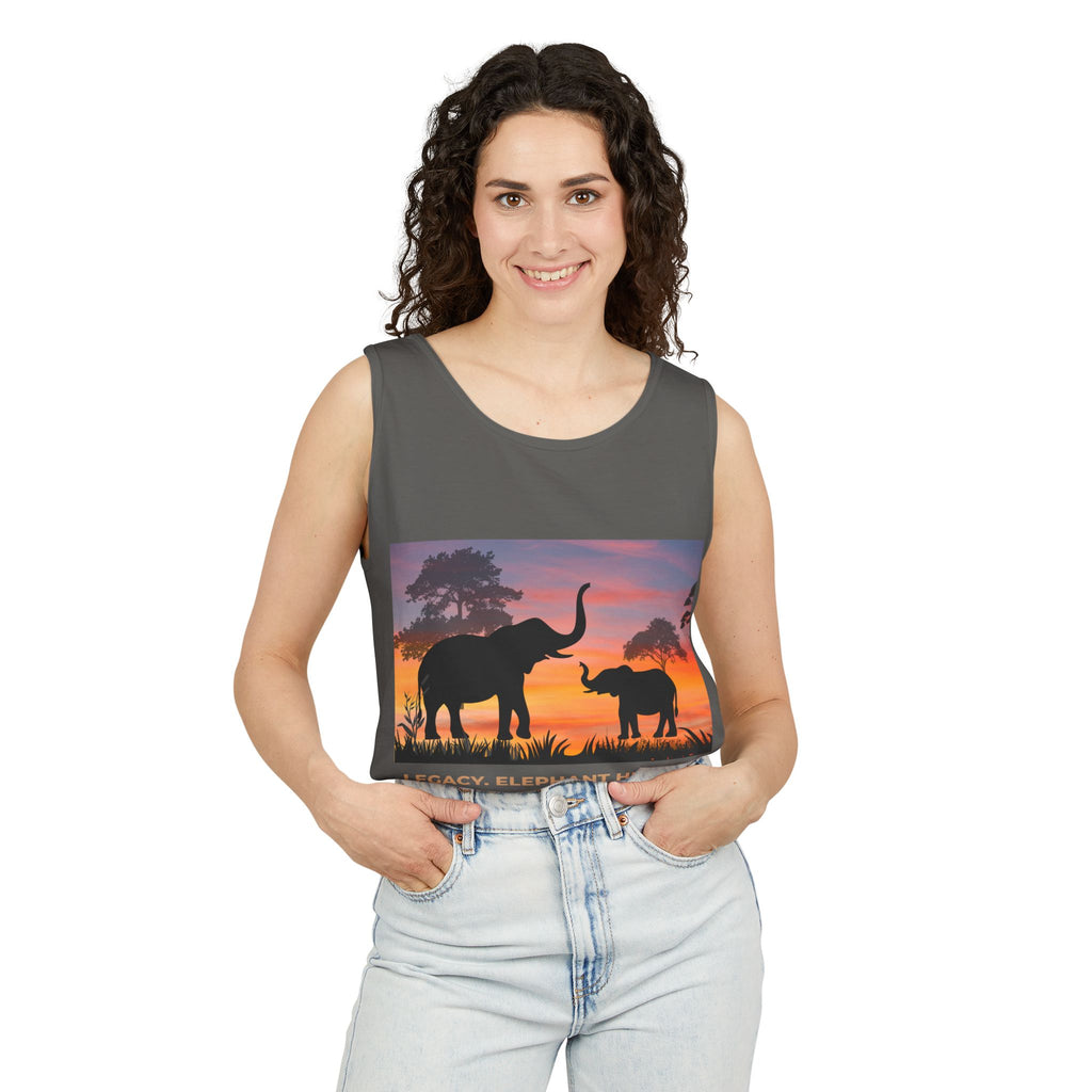 Elephant Sunset Tank Top — Mama & Baby Silhouette Beachwear