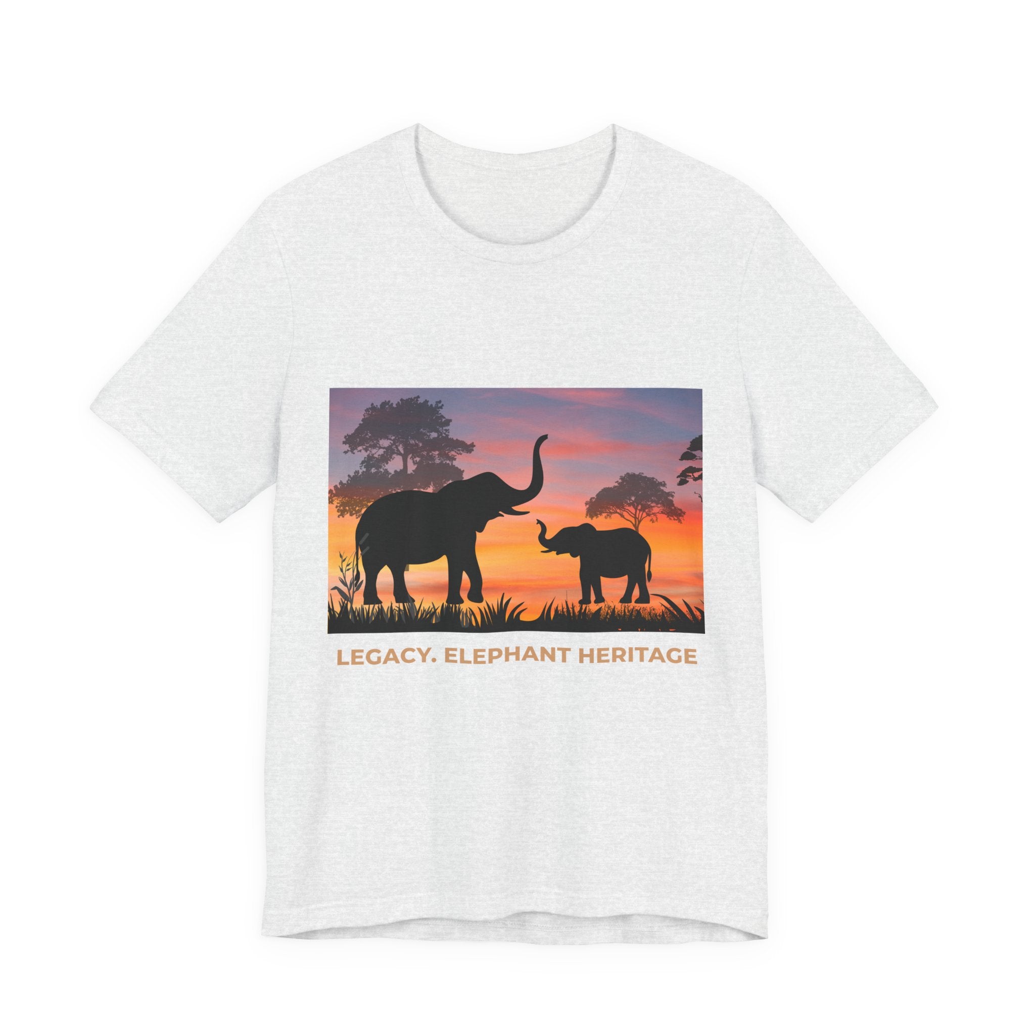 Elephant Sunset Tee — "Legacy, Elephant Heritage" Graphic T-Shirt