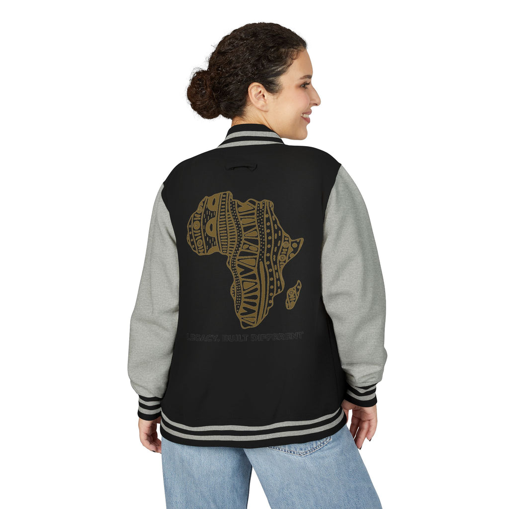 Letterman Jacket — African Pattern Map "Legacy. Built Different"