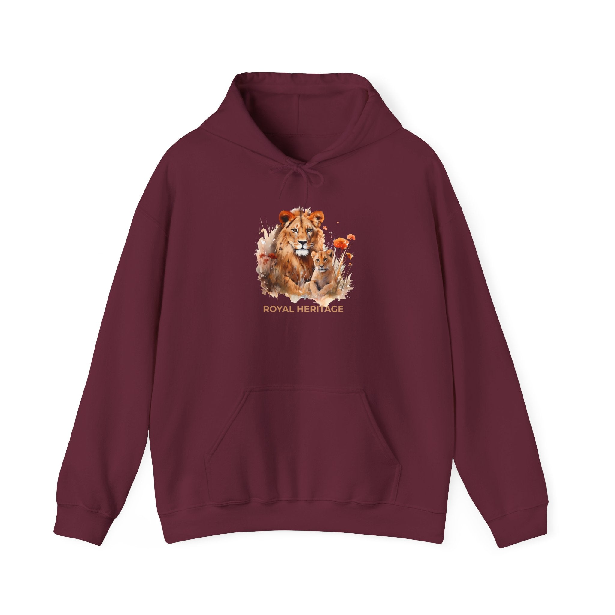Hoodie — 'Royal Heritage' Lion & Cub Graphic Pullover