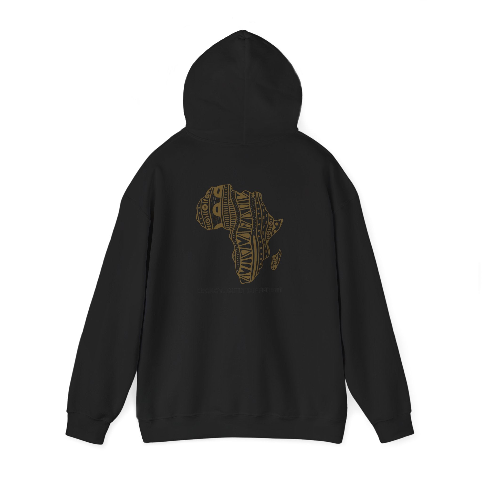 Africa Pattern Hoodie — "Legacy. Built Different." Graphic Sweatshirt