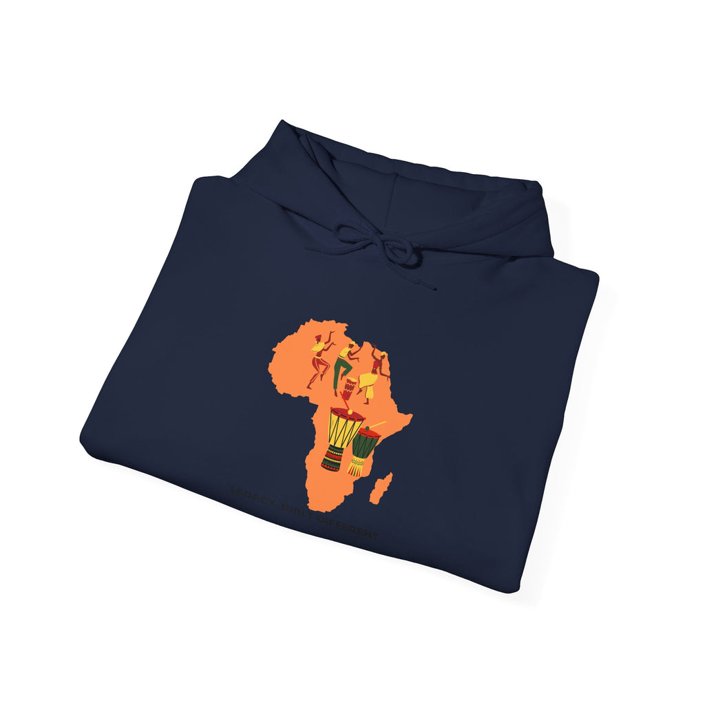 Africa Map Hoodie - 'Legacy. Built Different.' Afrocentric Graphic Pullover