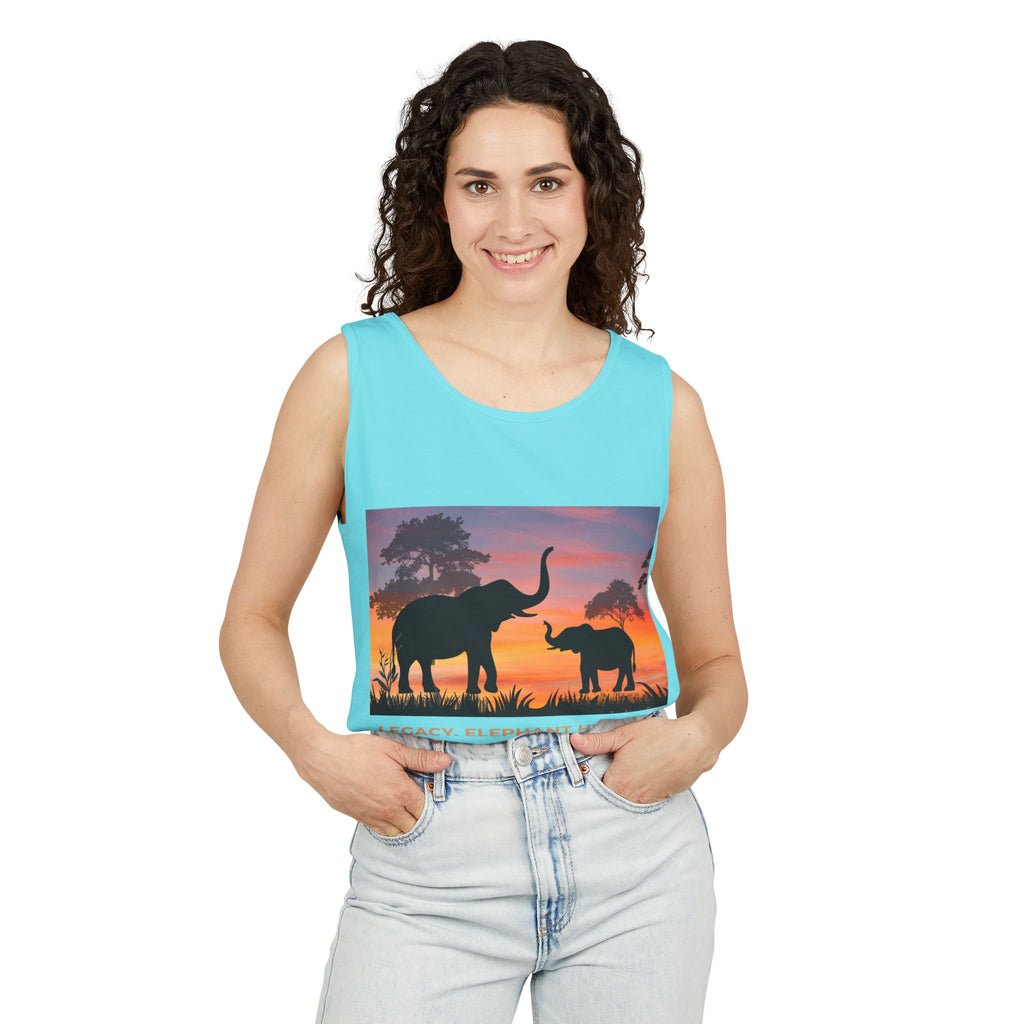 Elephant Sunset Tank Top — Mama & Baby Silhouette Beachwear