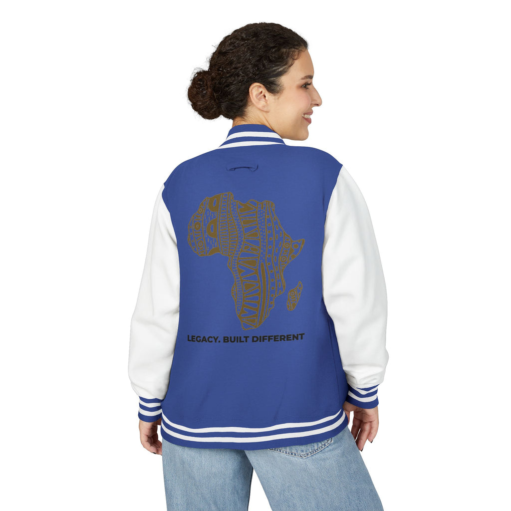 Letterman Jacket — African Pattern Map "Legacy. Built Different"