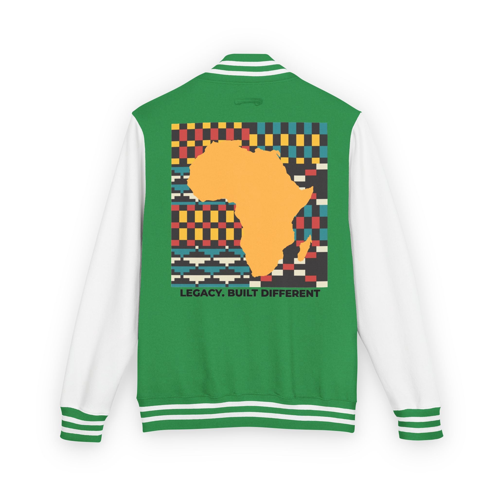 Letterman Jacket - Africa Map Kente Pattern "Legacy Built Different"