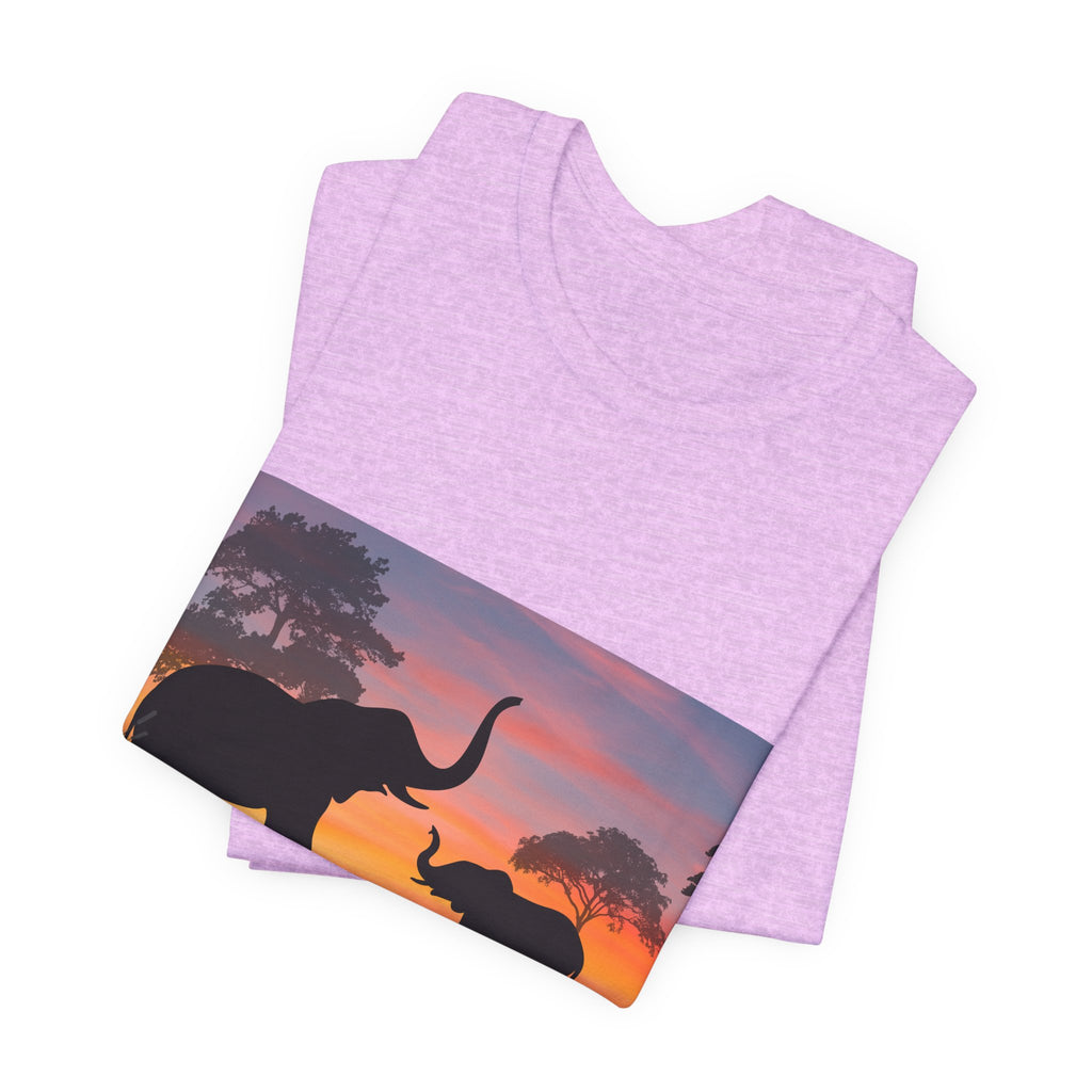 Elephant Sunset Tee — "Legacy, Elephant Heritage" Graphic T-Shirt