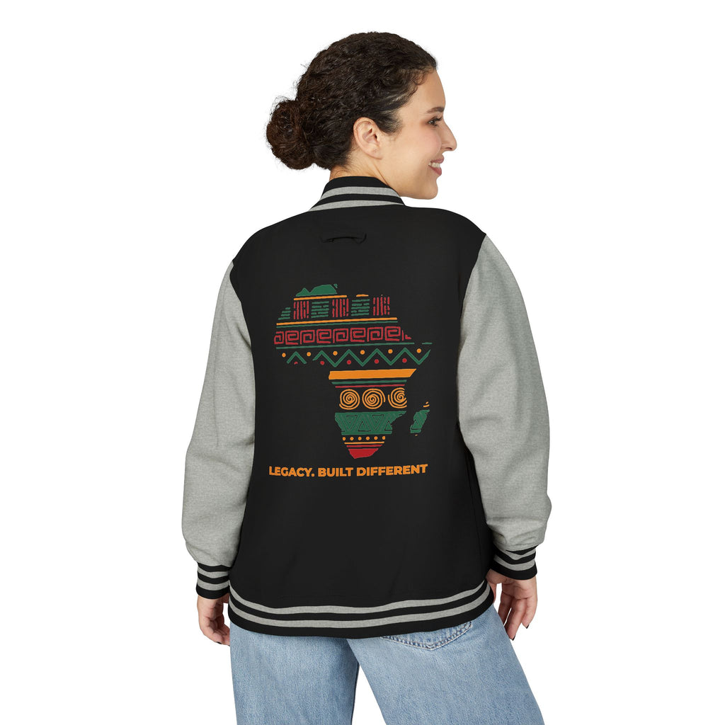 Africa Pattern Letterman Jacket — "Legacy, Unity, Strength"