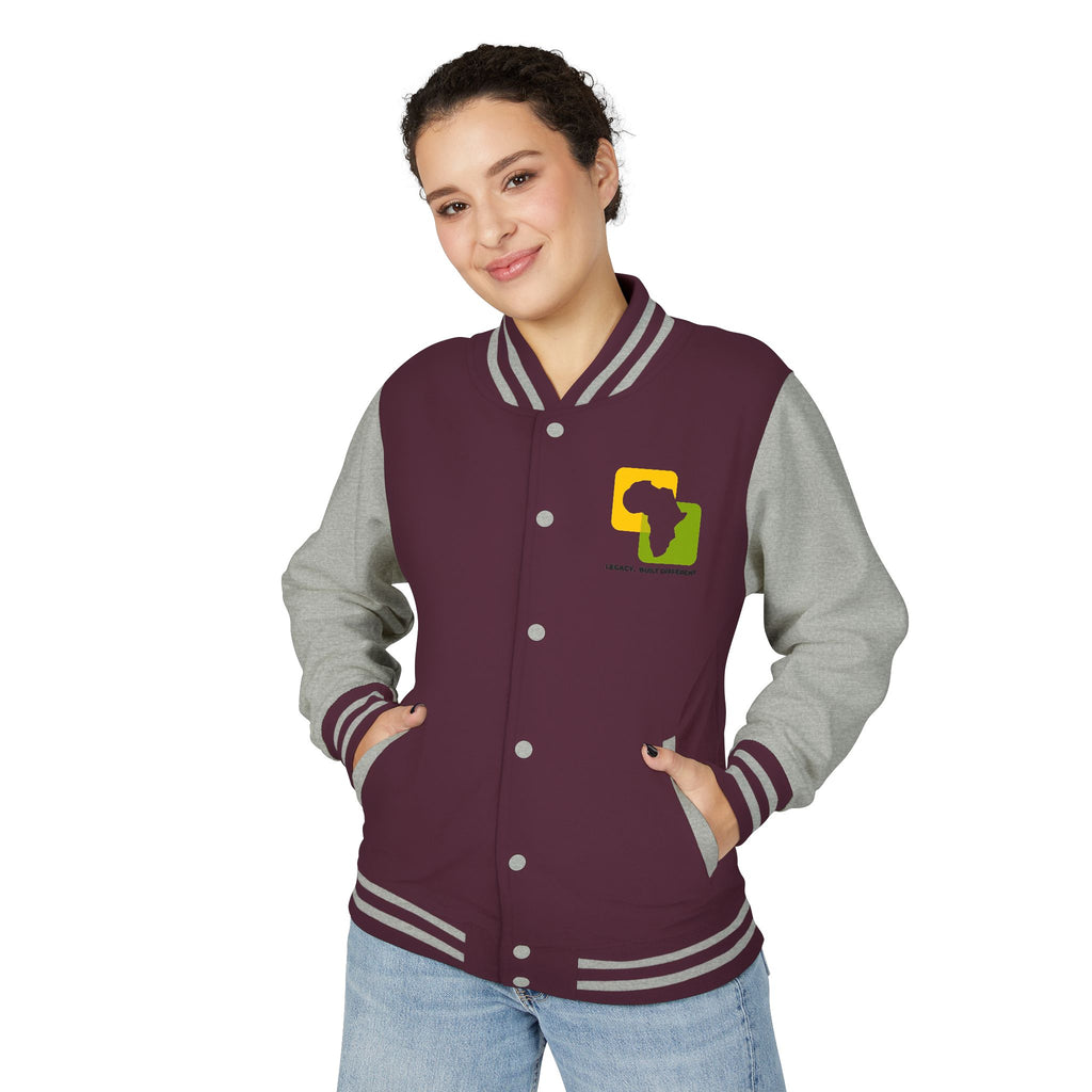 Letterman Jacket — Afrocentric Africa Map Design ("Legacy. Built Different")