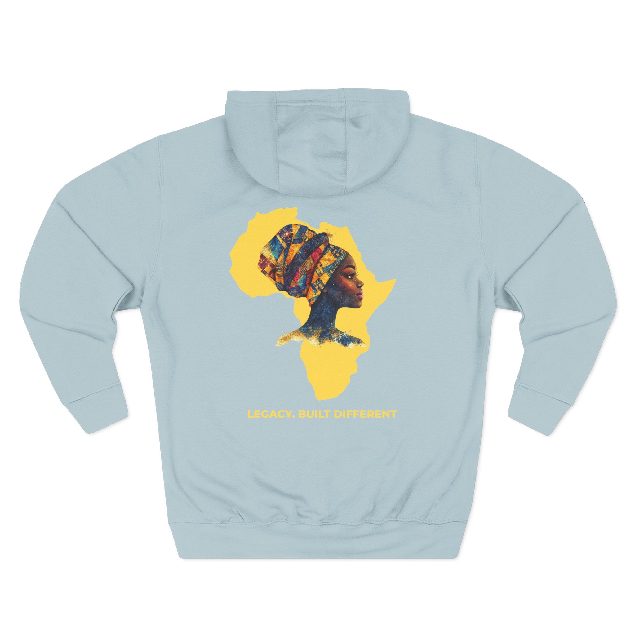 Hoodie — African Profile Art on Yellow Africa Silhouette (Legacy, Beauty, Empowerment)