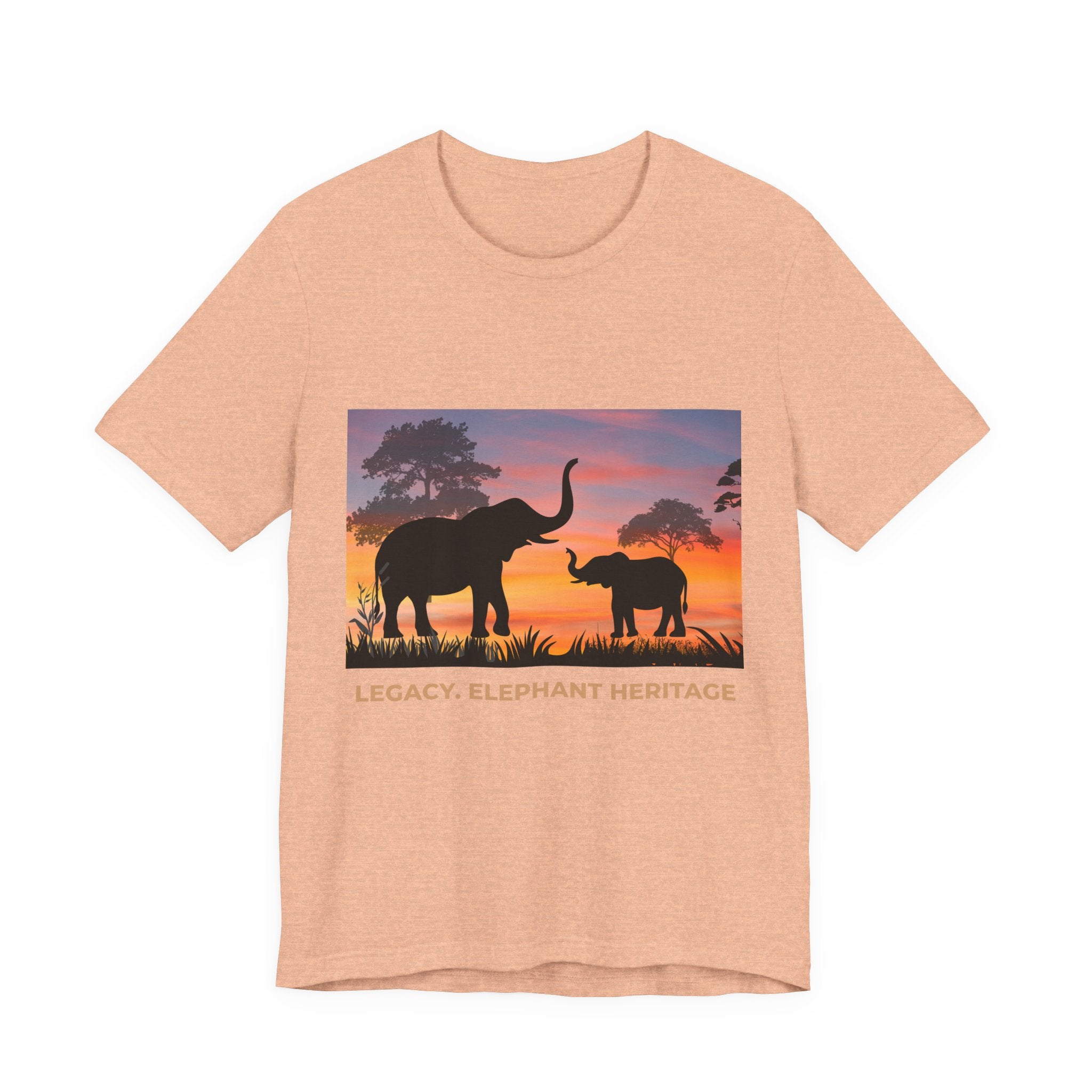 Elephant Sunset Tee — "Legacy, Elephant Heritage" Graphic T-Shirt