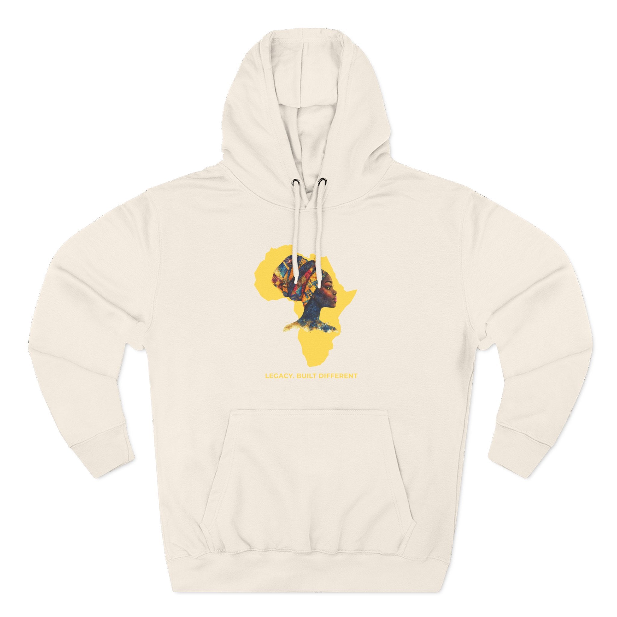 Hoodie — African Profile Art on Yellow Africa Silhouette (Legacy, Beauty, Empowerment)