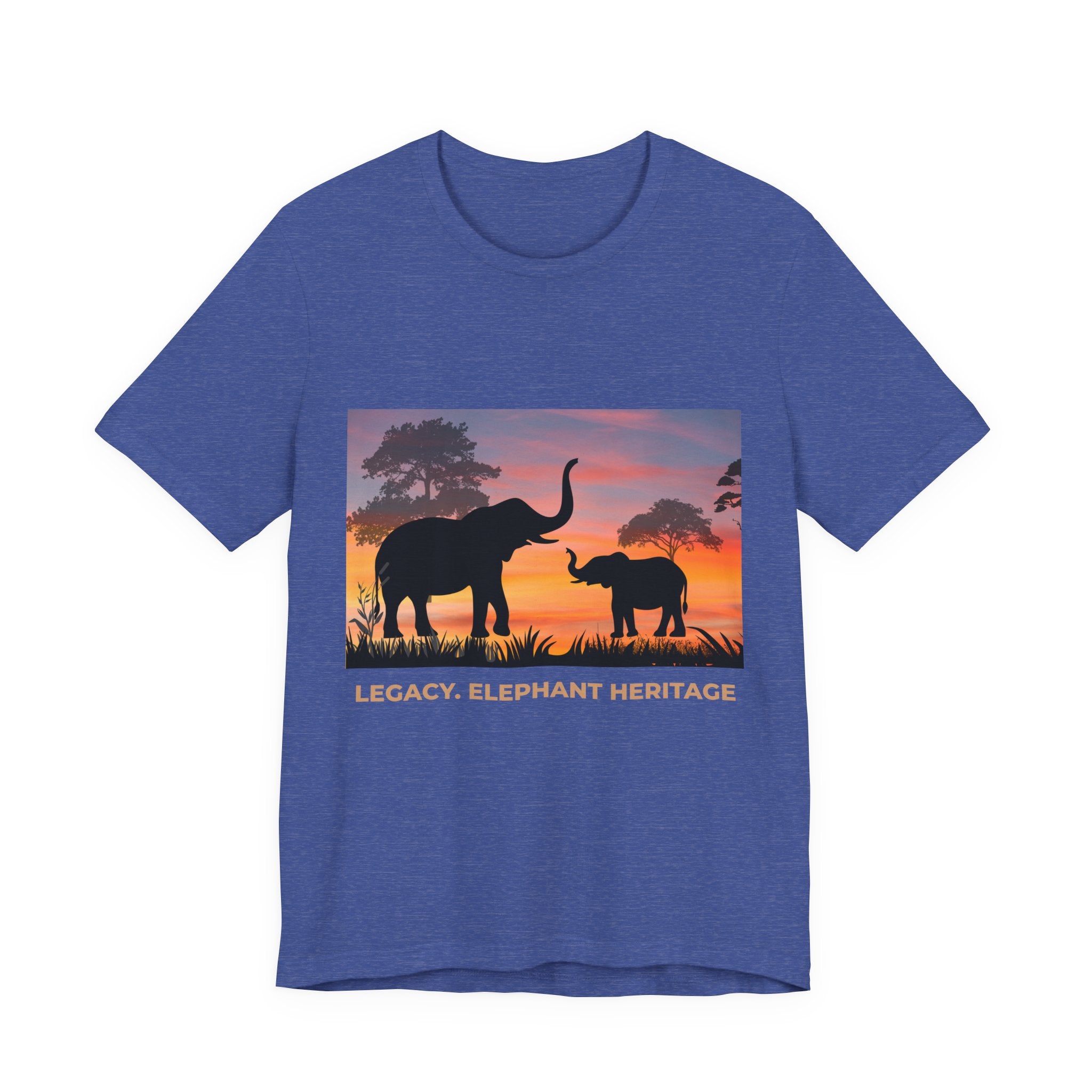 Elephant Sunset Tee — "Legacy, Elephant Heritage" Graphic T-Shirt