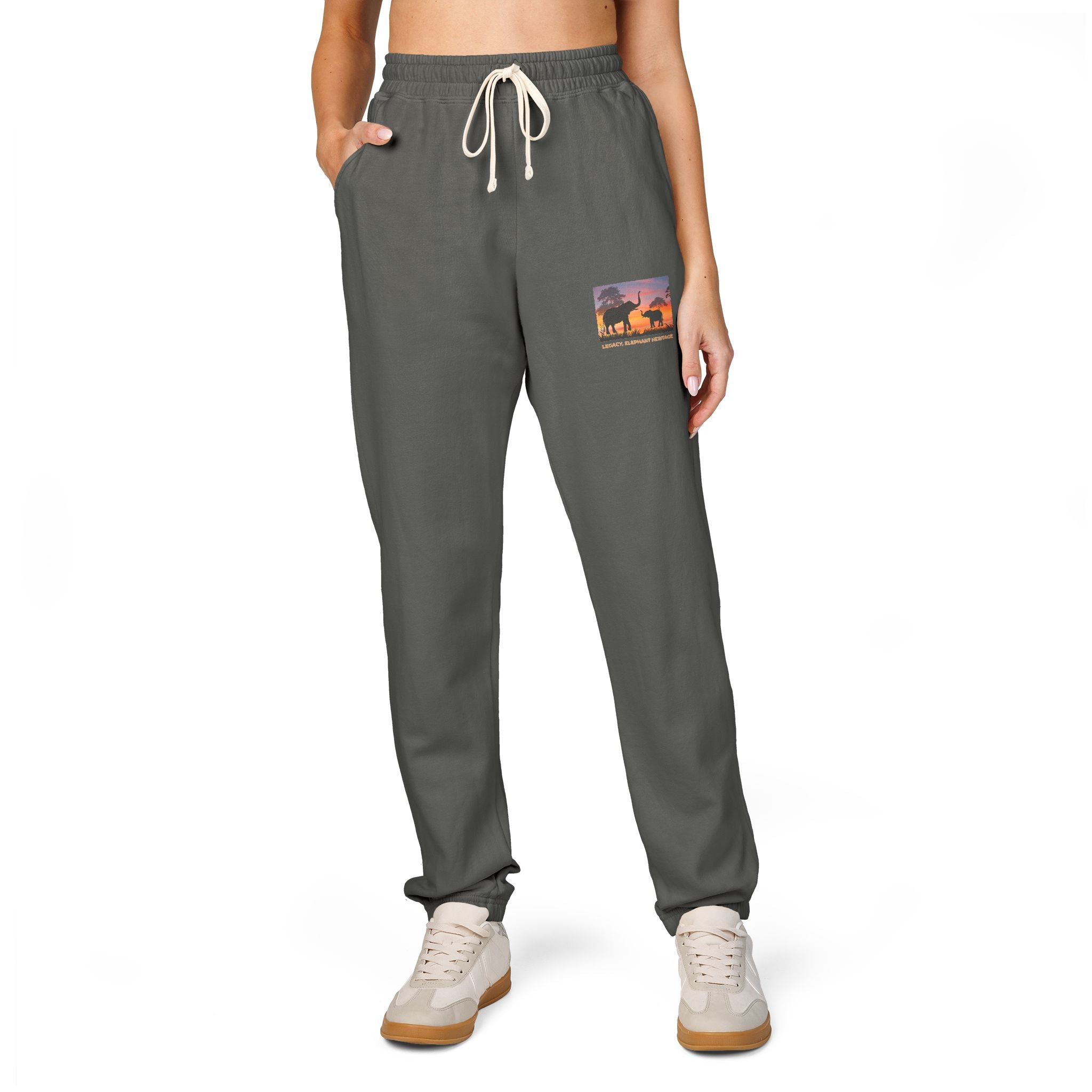Sunset Camper Sweatpants — Cozy Graphic Fleece Joggers