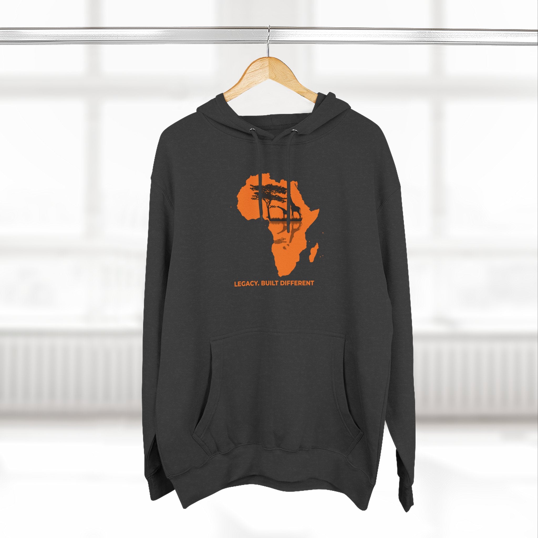 Africa Silhouette Hoodie — 'Legacy: Built Different' Graphic Pullover