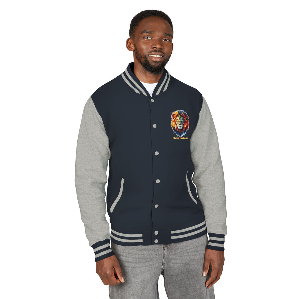 Lion Graphic Letterman Jacket — "Royal Heritage" Varsity Jacket