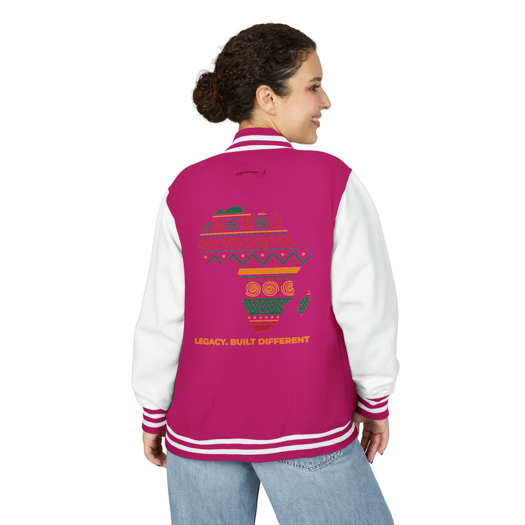 Africa Pattern Letterman Jacket — "Legacy, Unity, Strength"