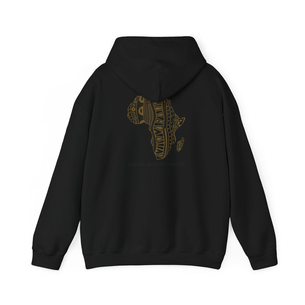 Africa Pattern Hoodie — "Legacy. Built Different." Graphic Sweatshirt