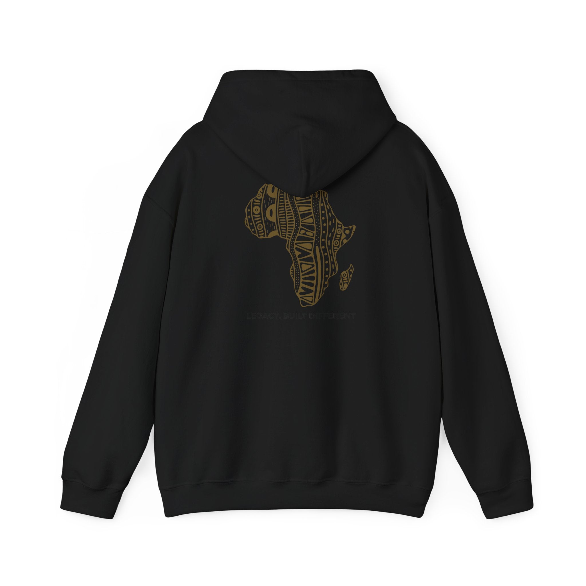 Africa Pattern Hoodie — "Legacy. Built Different." Graphic Sweatshirt