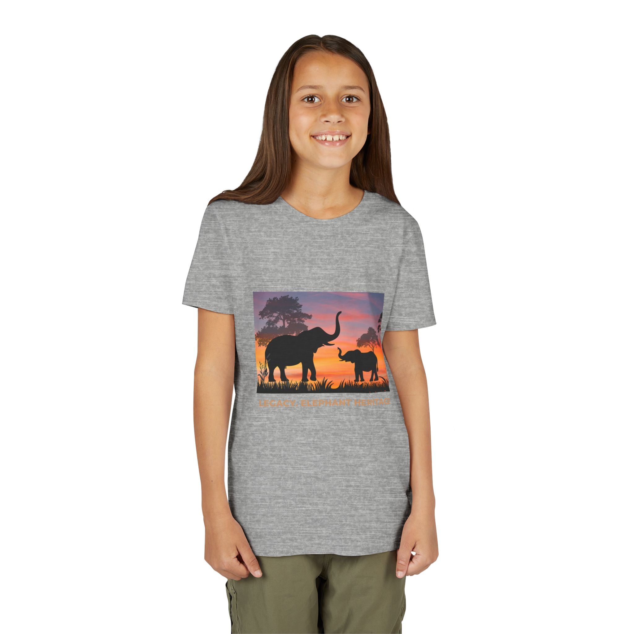 Youth Elephant Sunset Tee — 'Legacy, Love & Heritage' Kids Shirt