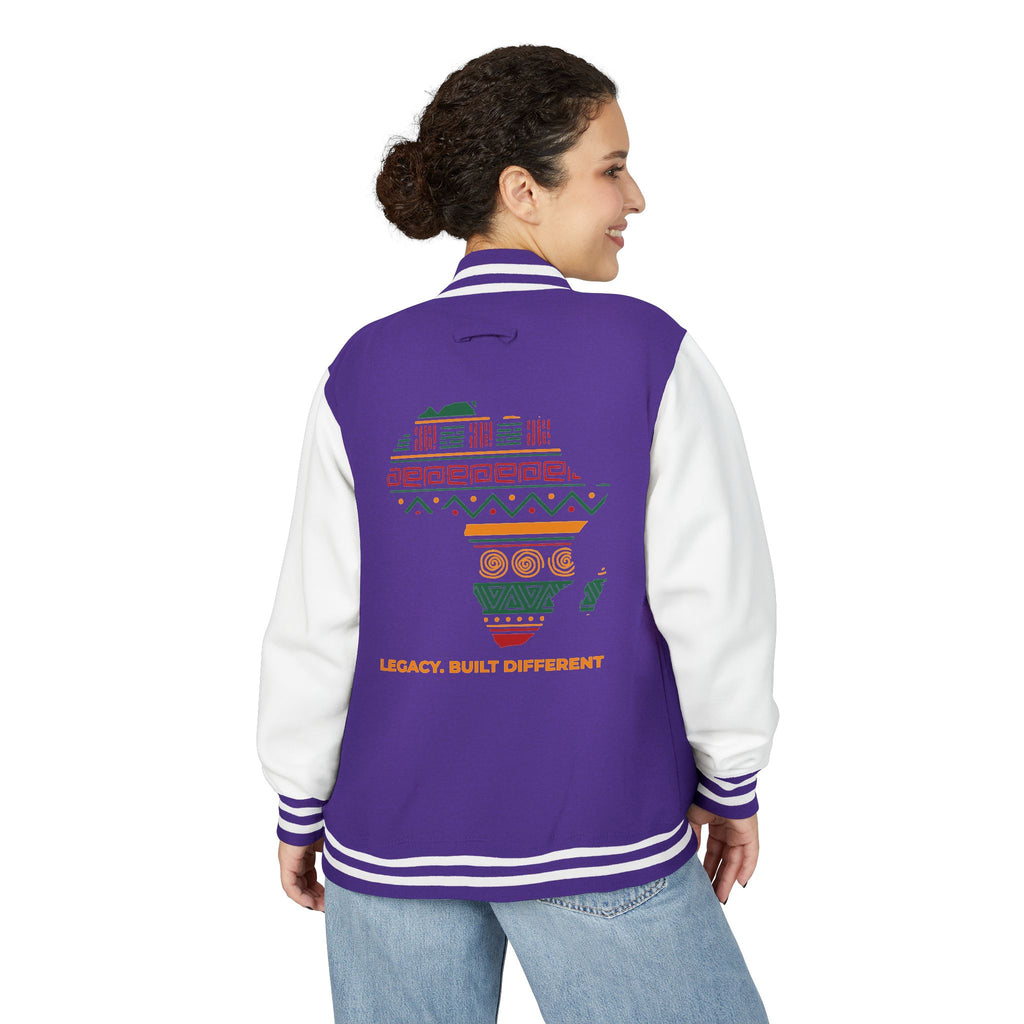 Africa Pattern Letterman Jacket — "Legacy, Unity, Strength"