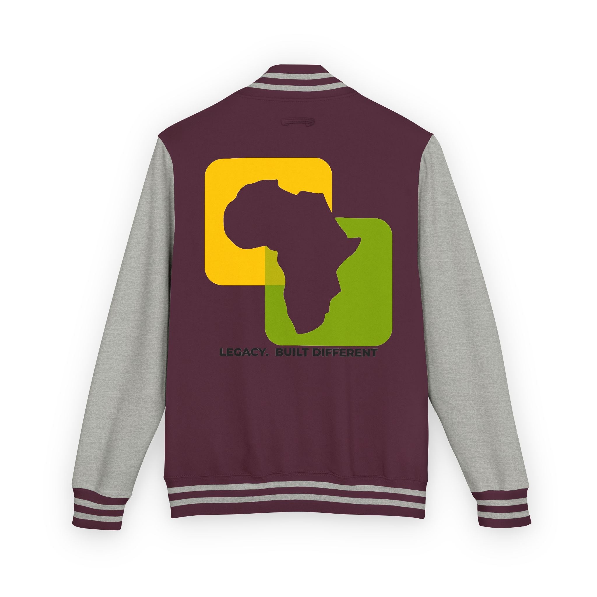 Letterman Jacket — Afrocentric Africa Map Design ("Legacy. Built Different")