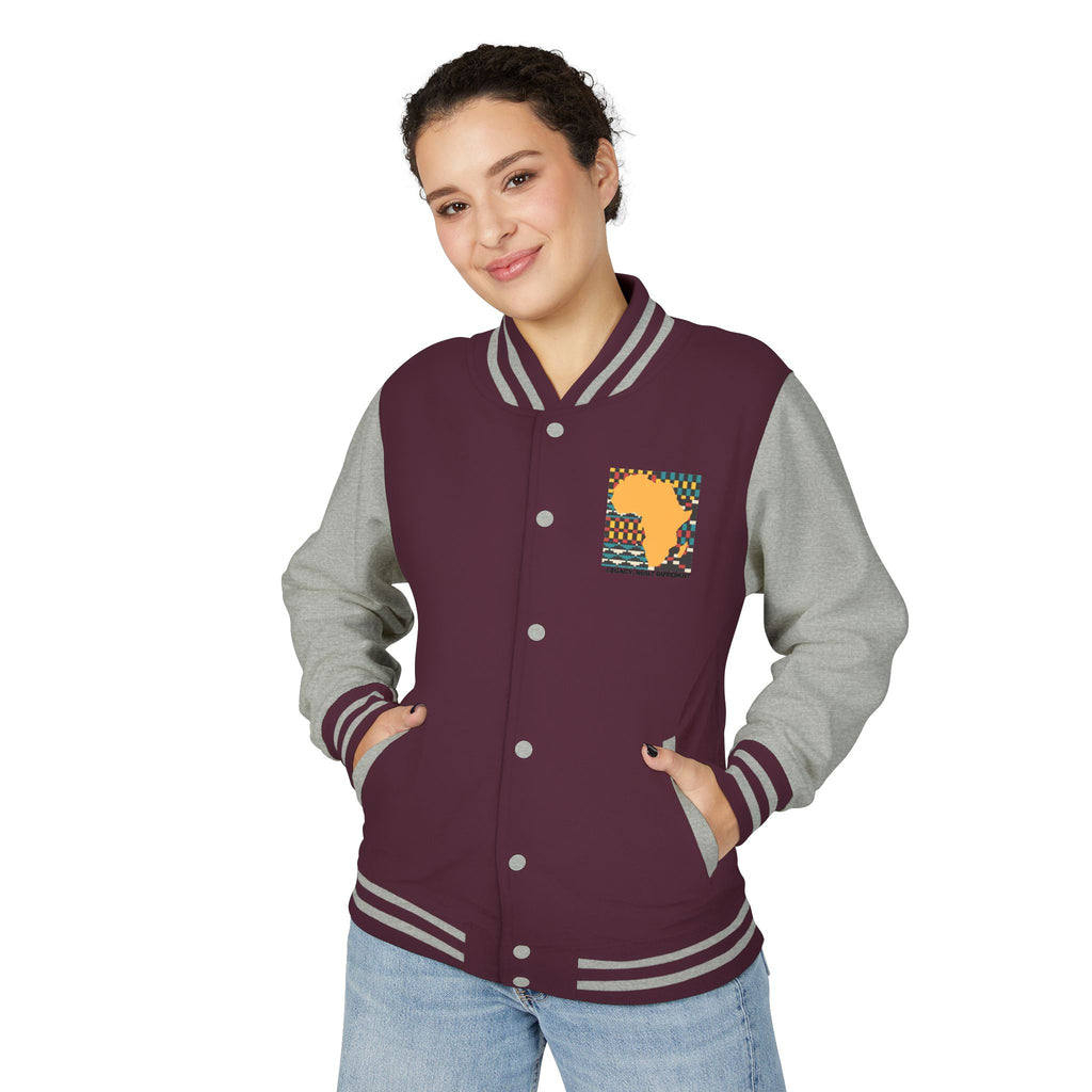 Letterman Jacket - Africa Map Kente Pattern "Legacy Built Different"
