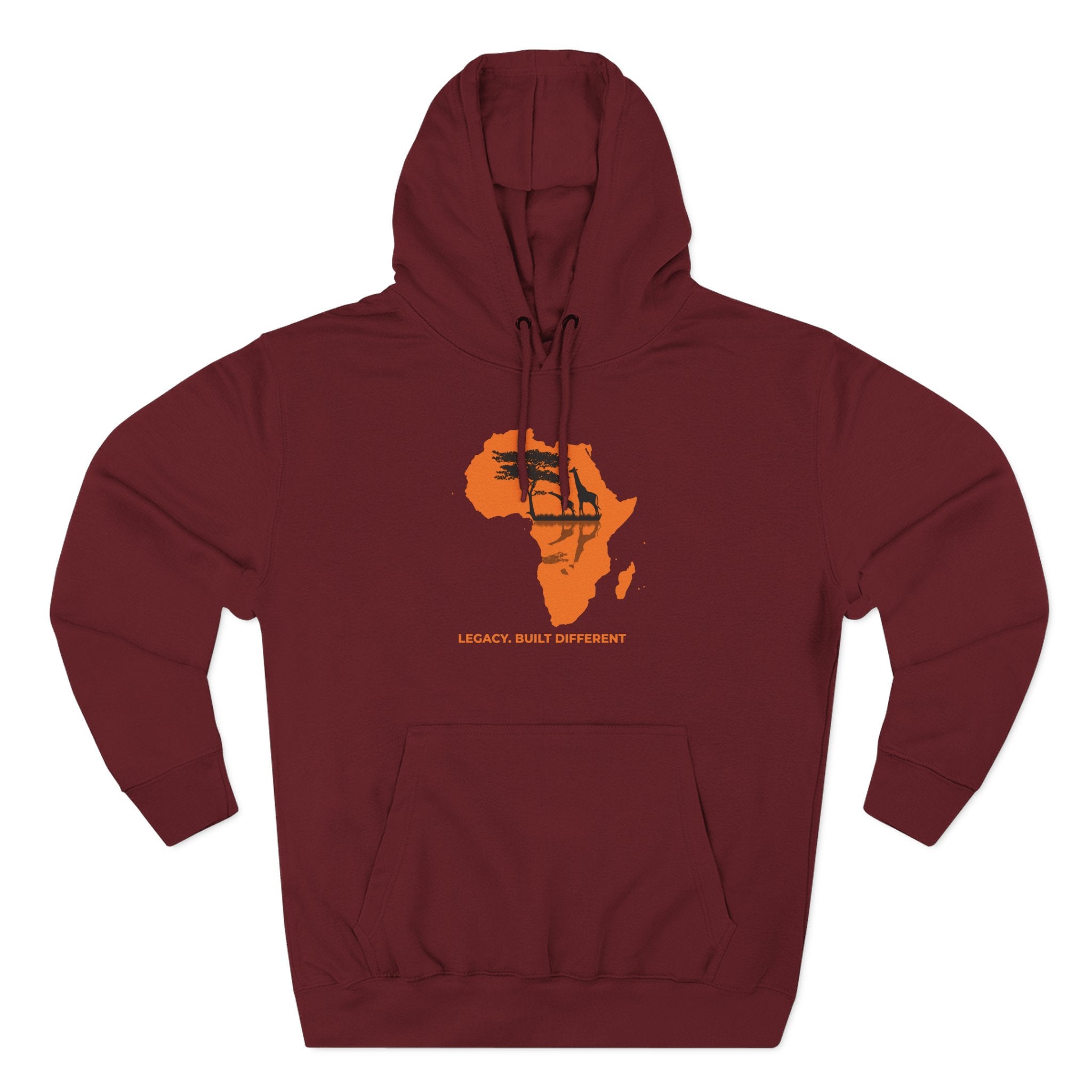 Africa Silhouette Hoodie — 'Legacy: Built Different' Graphic Pullover