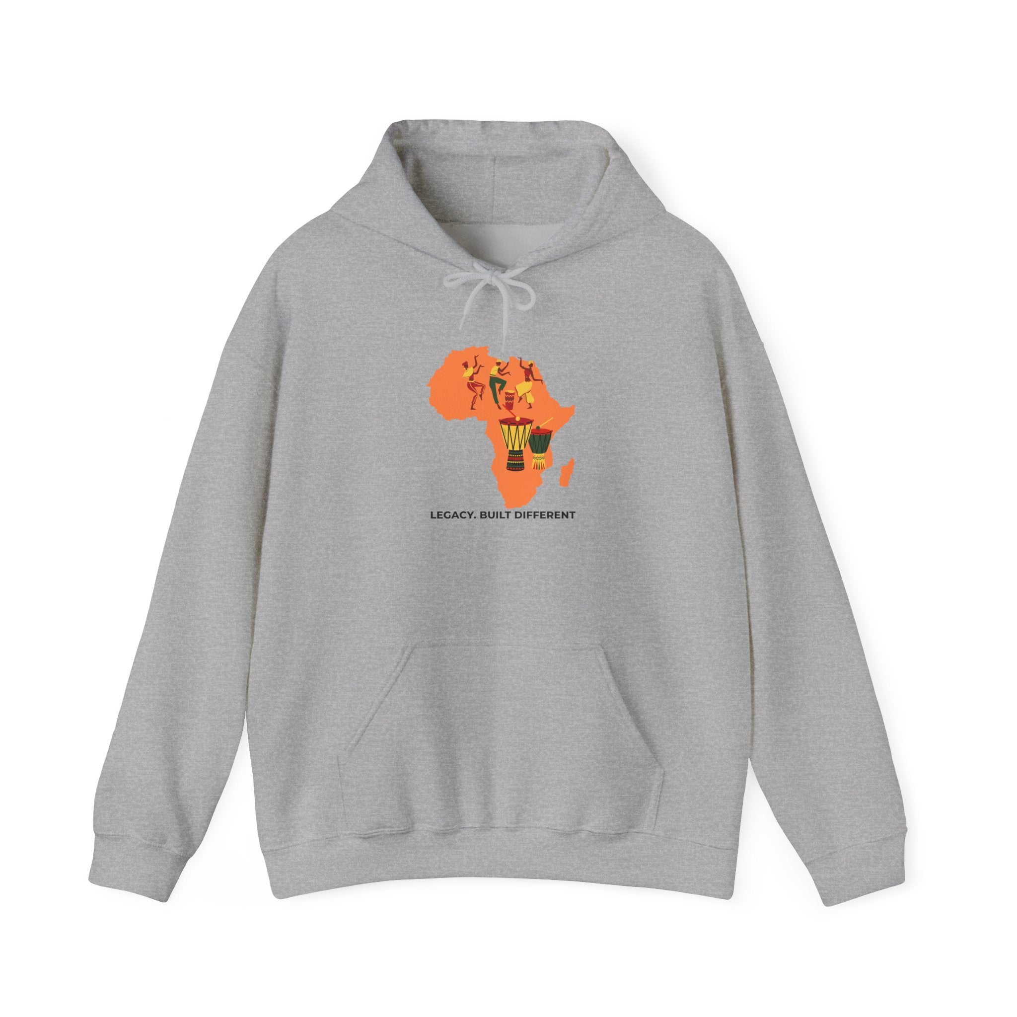 Africa Map Hoodie - 'Legacy. Built Different.' Afrocentric Graphic Pullover