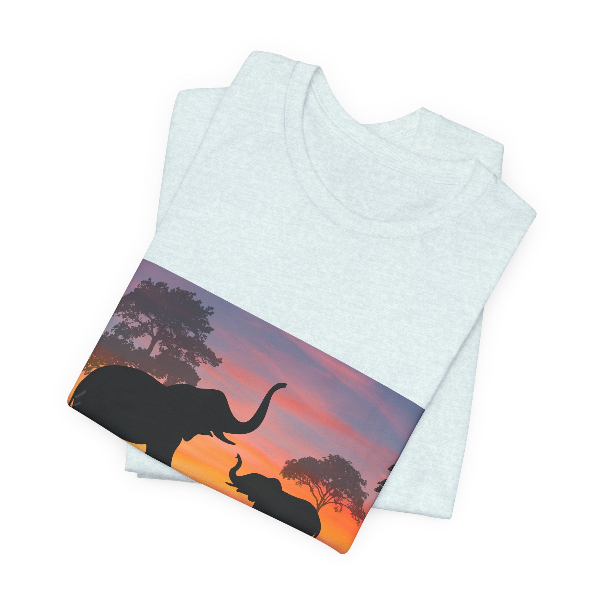 Elephant Sunset Tee — "Legacy, Elephant Heritage" Graphic T-Shirt
