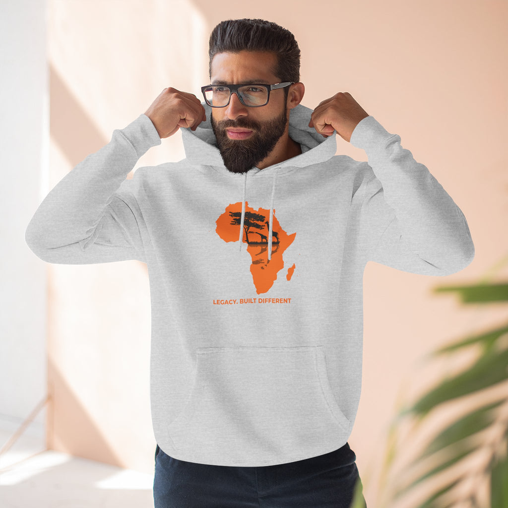 Africa Silhouette Hoodie — 'Legacy: Built Different' Graphic Pullover
