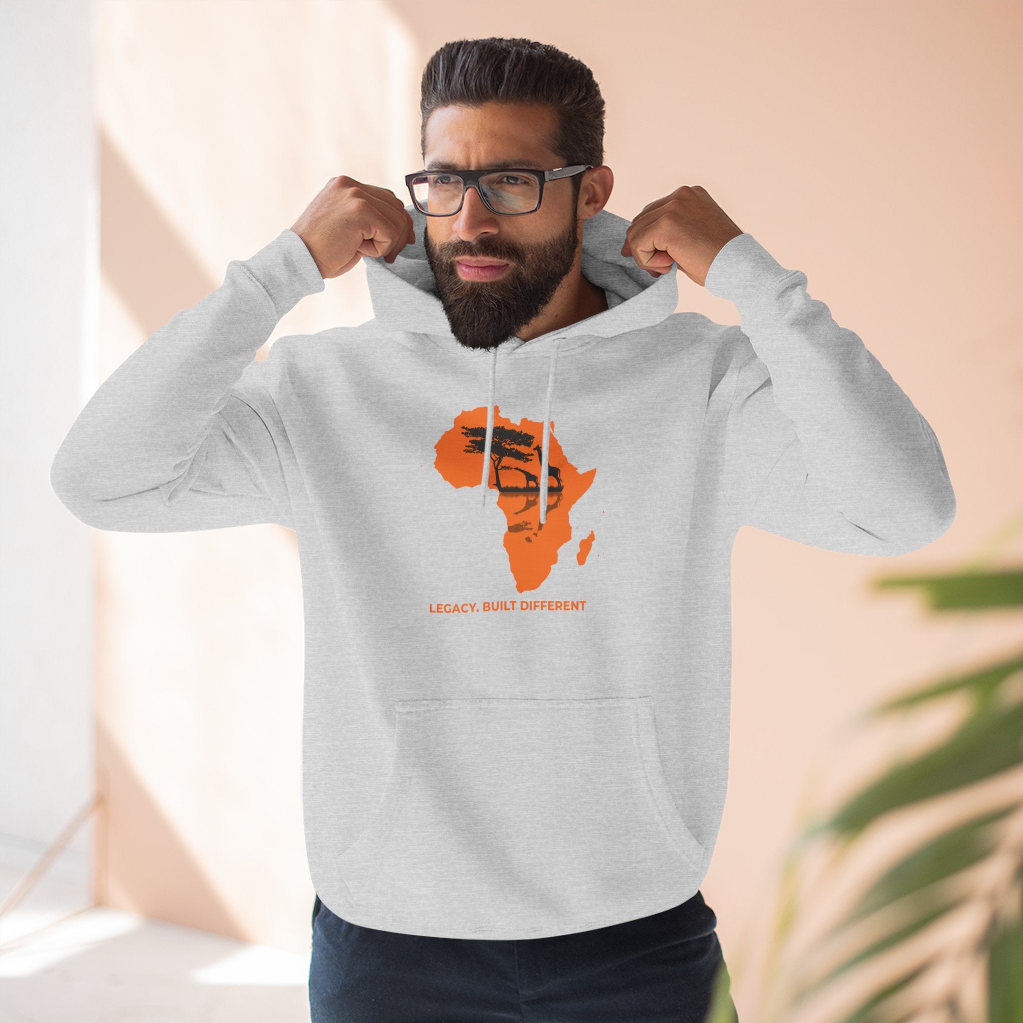 Africa Silhouette Hoodie — 'Legacy: Built Different' Graphic Pullover