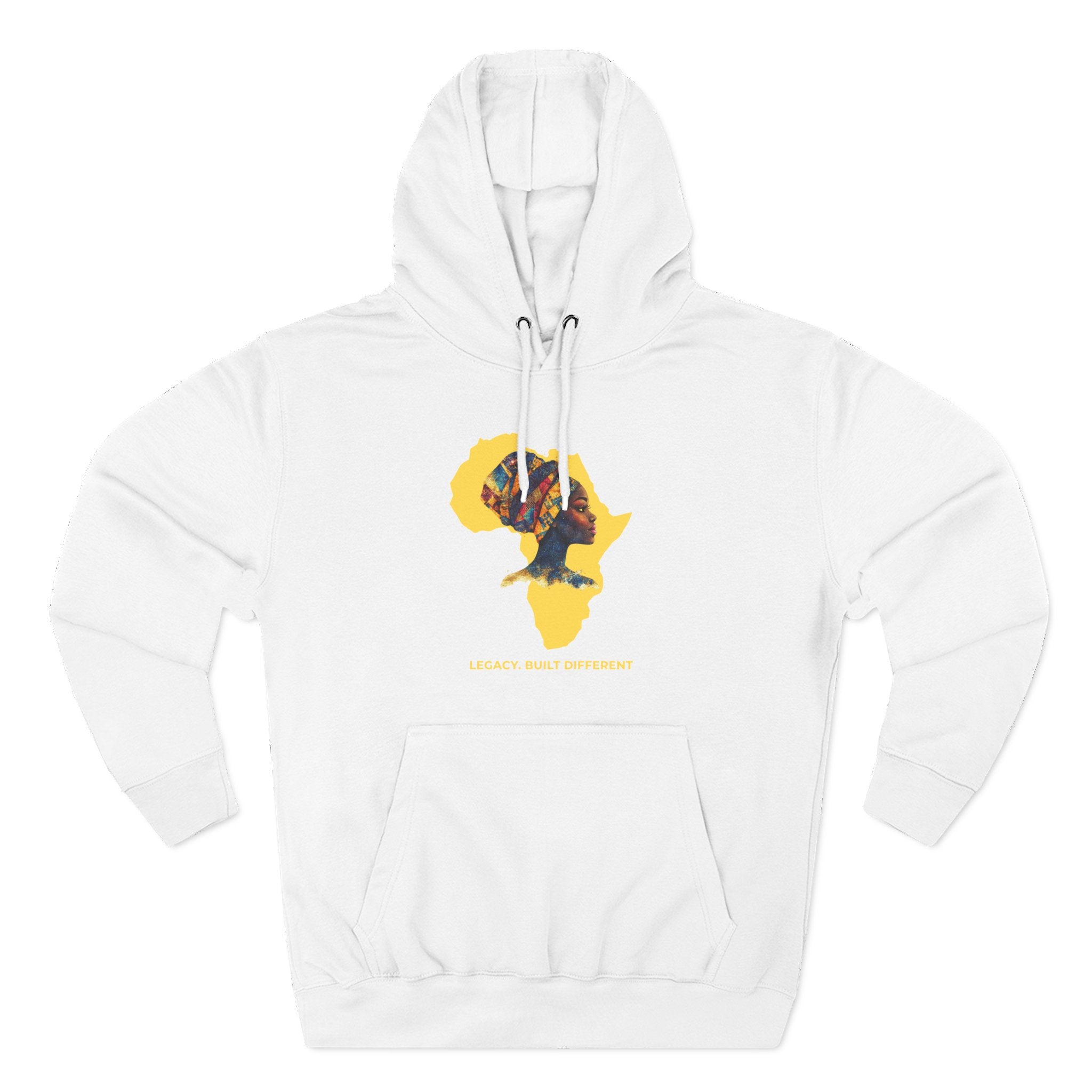 Hoodie — African Profile Art on Yellow Africa Silhouette (Legacy, Beauty, Empowerment)