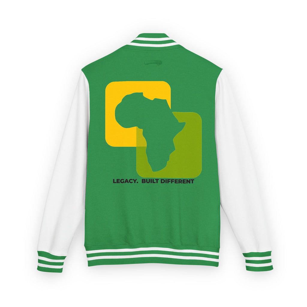 Letterman Jacket — Afrocentric Africa Map Design ("Legacy. Built Different")