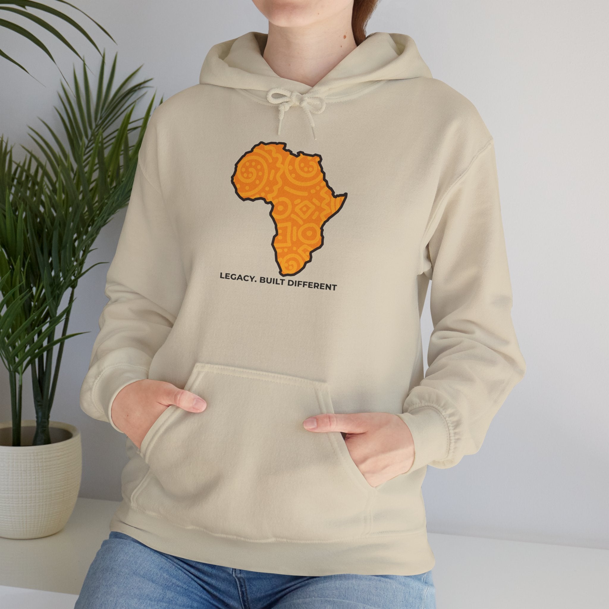 Africa Map Hoodie — "Legacy. Built Different." Printed Pullover