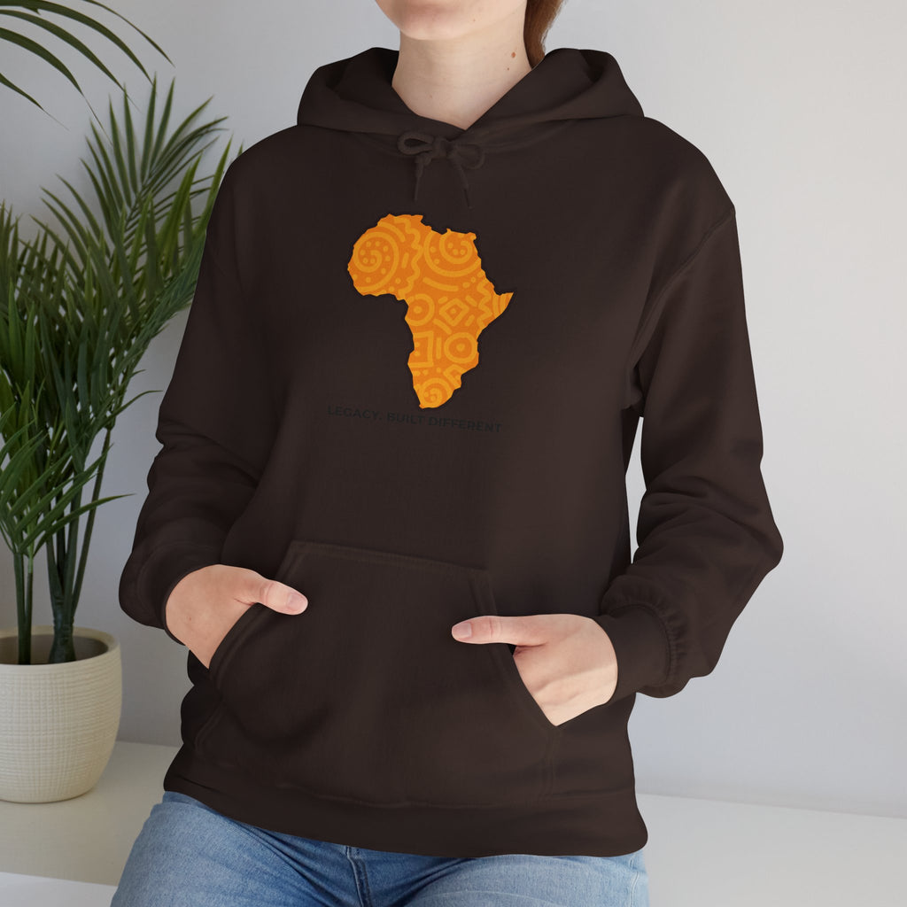 Africa Map Hoodie — "Legacy. Built Different." Printed Pullover