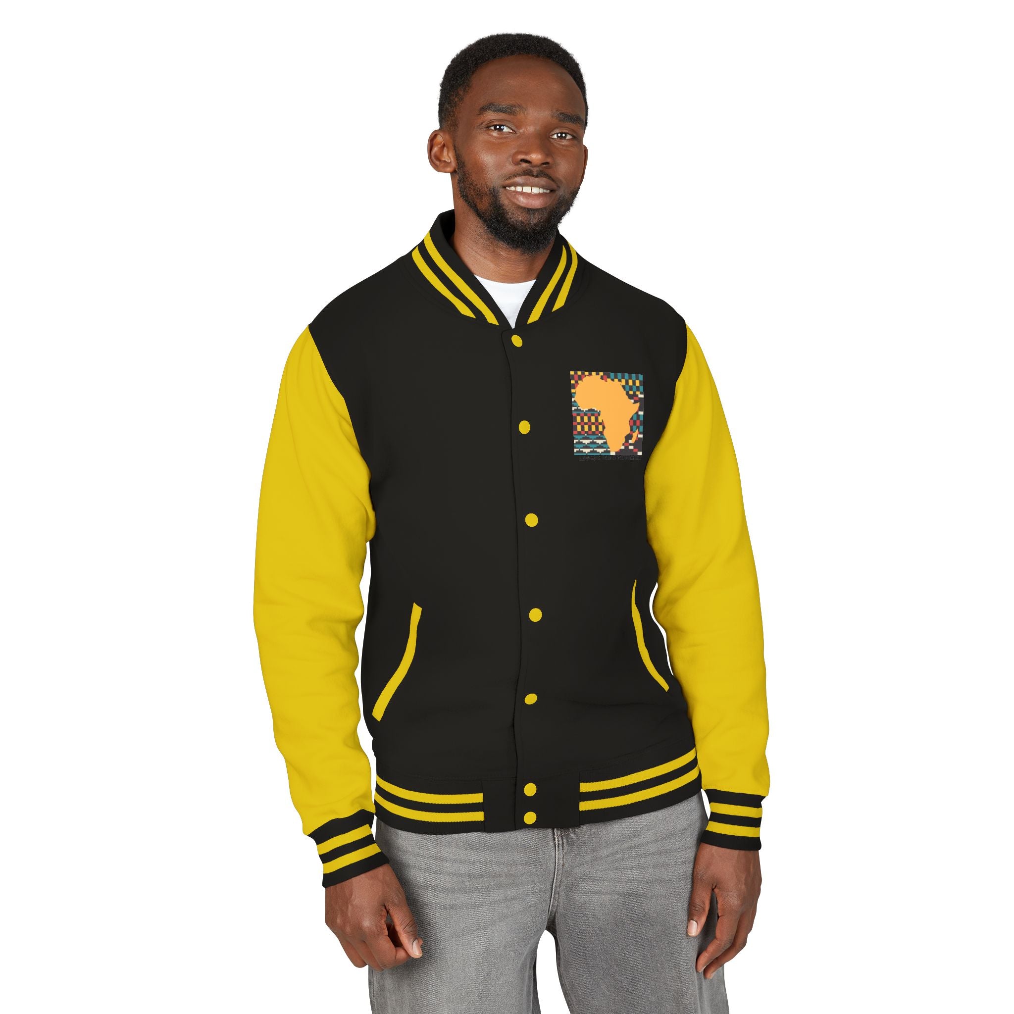 Letterman Jacket - Africa Map Kente Pattern "Legacy Built Different"