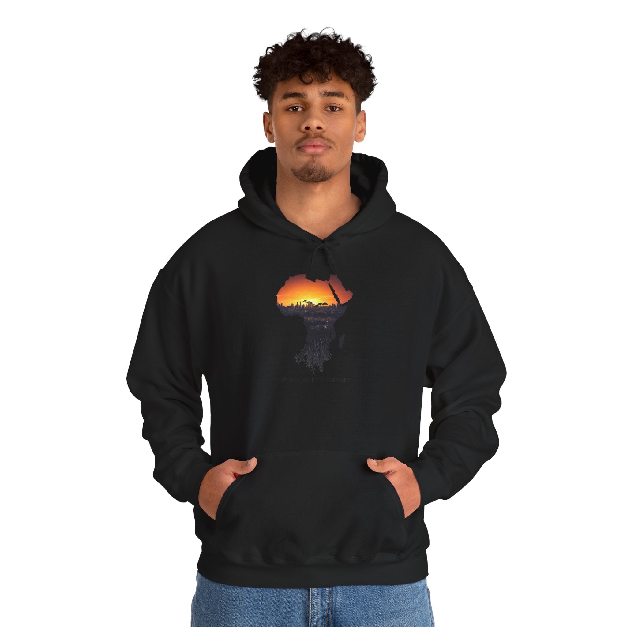 Africa Sunset Hoodie — "Legacy. Built Different." Graphic Pullover