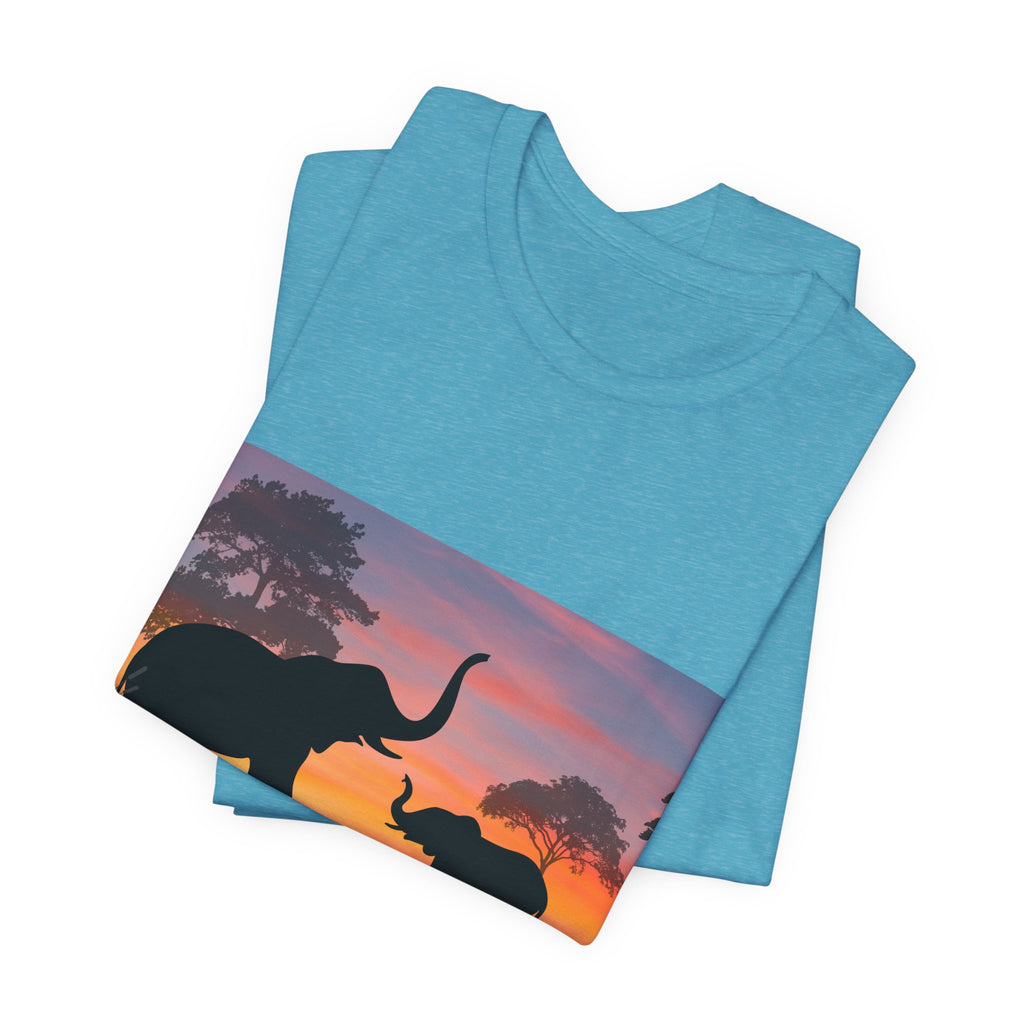 Elephant Sunset Tee — "Legacy, Elephant Heritage" Graphic T-Shirt